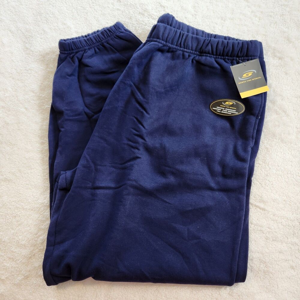 Simply For Sports Mens 3XL Blue Sweatpants Fleece Jogger Drawstring NWT